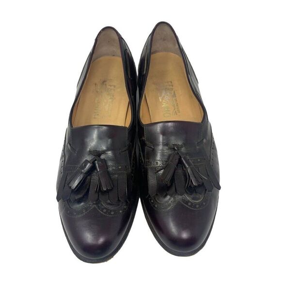 Salvatore Ferragamo mens Vintage wing tip oxfords US 11.5D BoxH brown - Picture 2 of 8